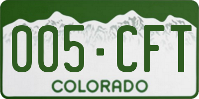 CO license plate 005CFT