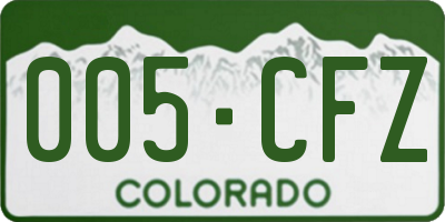 CO license plate 005CFZ