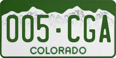 CO license plate 005CGA
