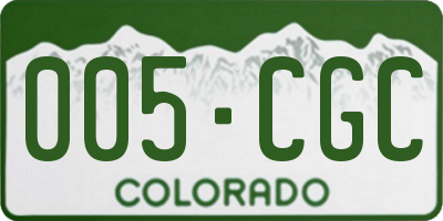 CO license plate 005CGC