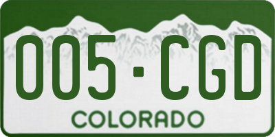 CO license plate 005CGD