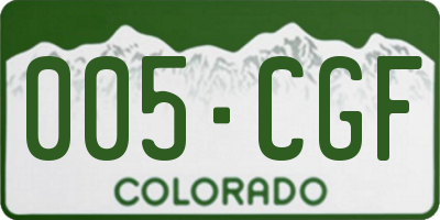 CO license plate 005CGF
