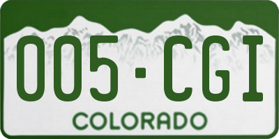 CO license plate 005CGI