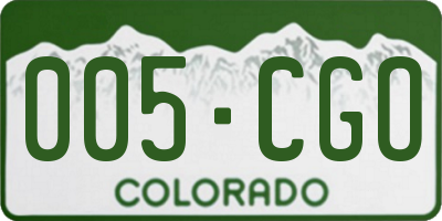 CO license plate 005CGO