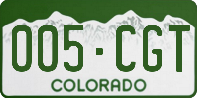 CO license plate 005CGT