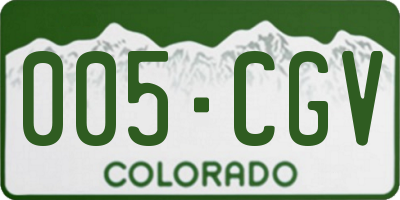 CO license plate 005CGV