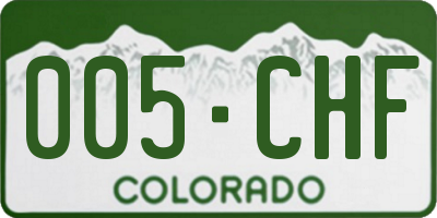 CO license plate 005CHF