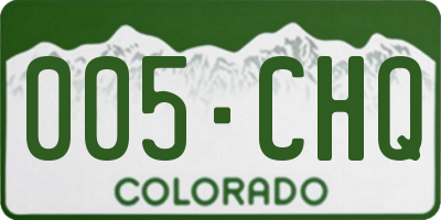 CO license plate 005CHQ