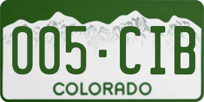 CO license plate 005CIB