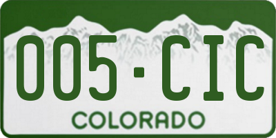 CO license plate 005CIC