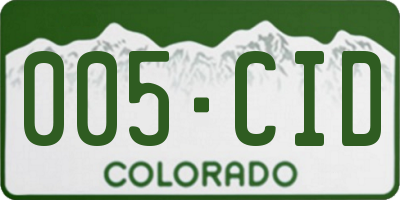 CO license plate 005CID