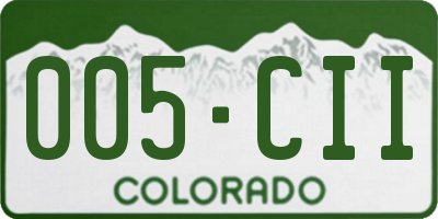 CO license plate 005CII