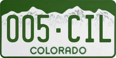 CO license plate 005CIL