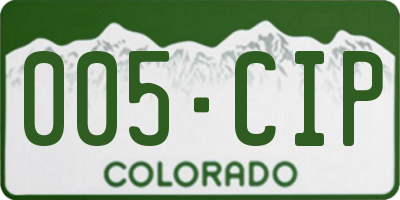 CO license plate 005CIP
