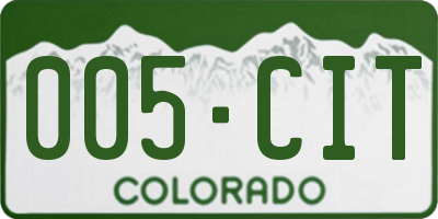 CO license plate 005CIT