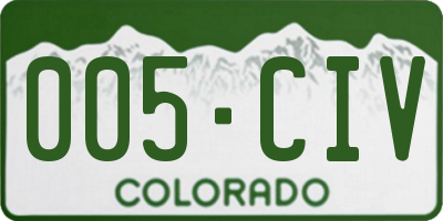 CO license plate 005CIV