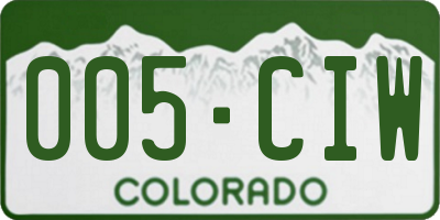 CO license plate 005CIW