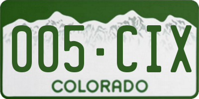CO license plate 005CIX