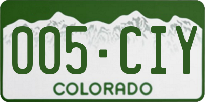CO license plate 005CIY