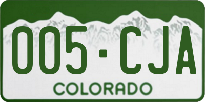 CO license plate 005CJA