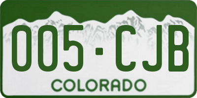 CO license plate 005CJB