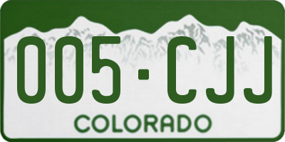 CO license plate 005CJJ