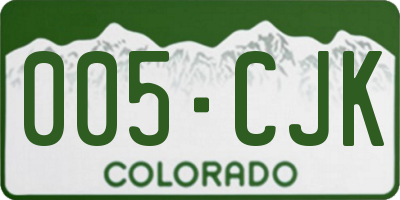 CO license plate 005CJK