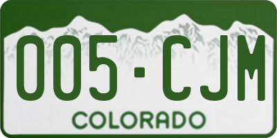 CO license plate 005CJM