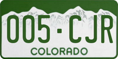 CO license plate 005CJR