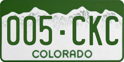 CO license plate 005CKC