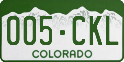 CO license plate 005CKL