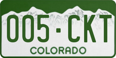CO license plate 005CKT