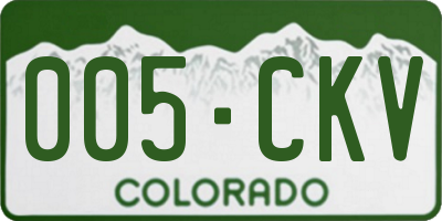 CO license plate 005CKV