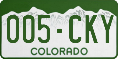 CO license plate 005CKY