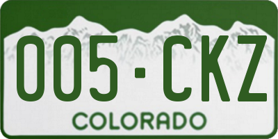 CO license plate 005CKZ