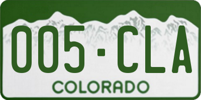 CO license plate 005CLA