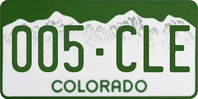 CO license plate 005CLE