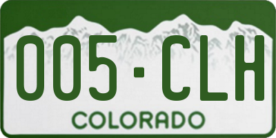 CO license plate 005CLH