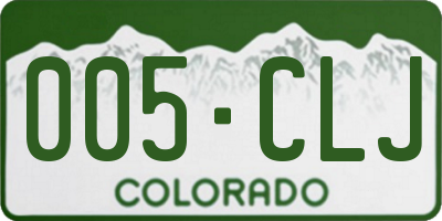 CO license plate 005CLJ