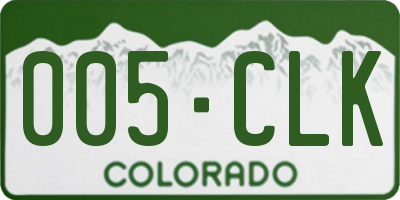 CO license plate 005CLK