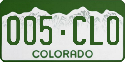 CO license plate 005CLO