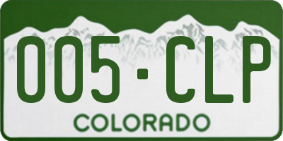 CO license plate 005CLP