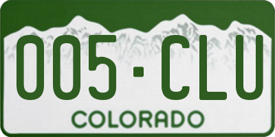 CO license plate 005CLU