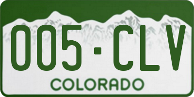 CO license plate 005CLV