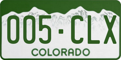 CO license plate 005CLX