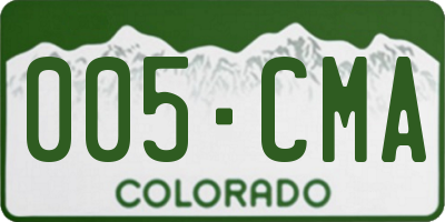CO license plate 005CMA