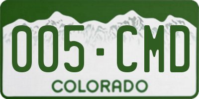 CO license plate 005CMD