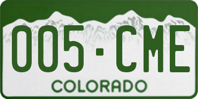 CO license plate 005CME