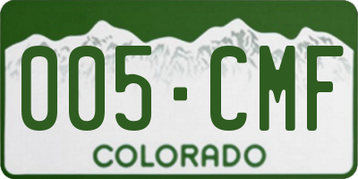 CO license plate 005CMF