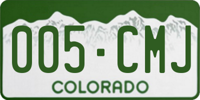 CO license plate 005CMJ